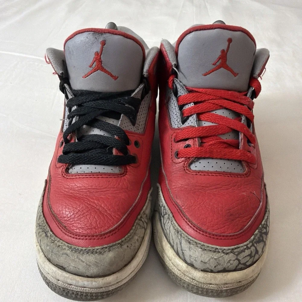 Nike Air Jordan 3 Retro Size 7Y‎ Or 8.5 Women Unite Fire Red Cement CQ0488-600